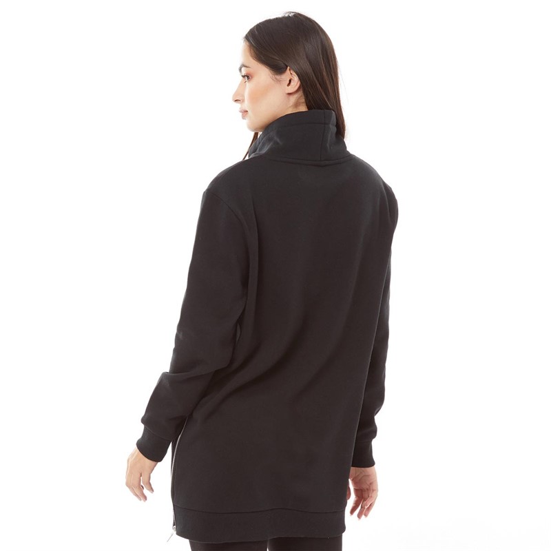 Buy Board Angels Womens Longline Funnel Neck Sweatshirt Black