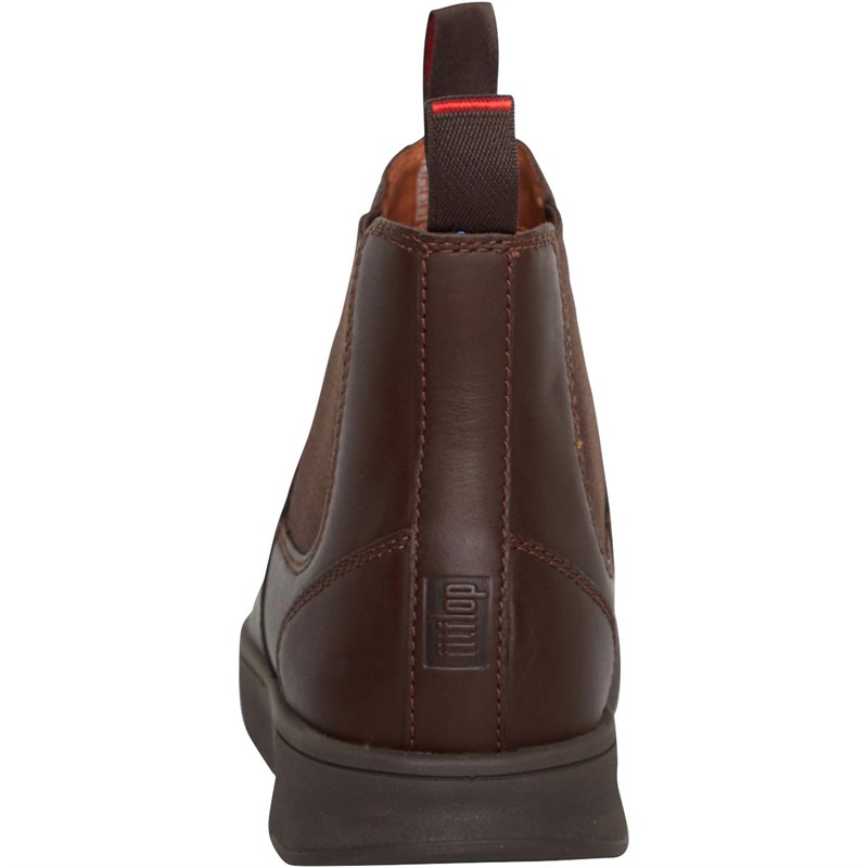 Buy FitFlop Mens Margan Leather Chelsea Boots Chocolate