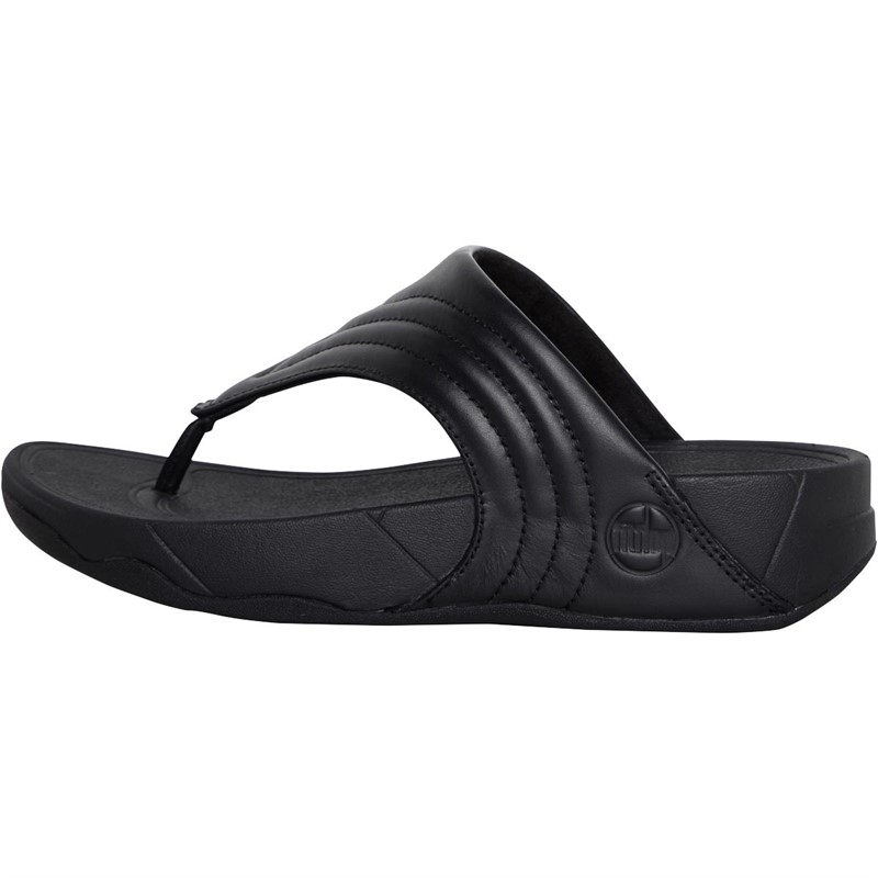 Buy FitFlop Womens Walkstar Leather Toe Post Sandals All Black