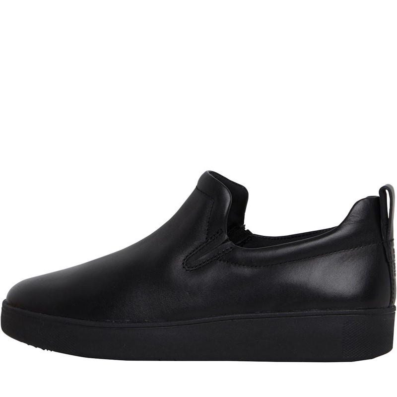 Buy FitFlop Womens Rally Leather SlipOn Trainers All Black