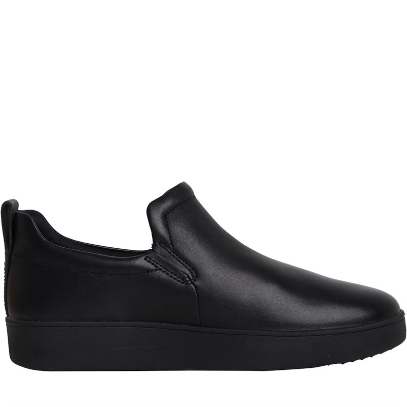 Buy FitFlop Womens Rally Leather SlipOn Trainers All Black