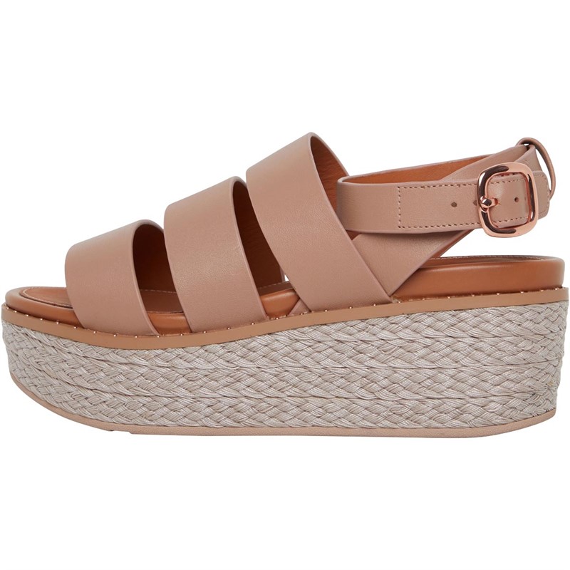 Buy FitFlop Womens Eloise BackStrap Espadrille Wedges Beige