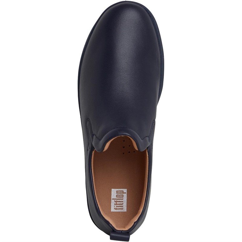 Buy FitFlop Womens Rally Leather SlipOn Trainers Midnight Navy