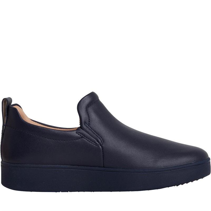 Buy FitFlop Womens Rally Leather SlipOn Trainers Midnight Navy