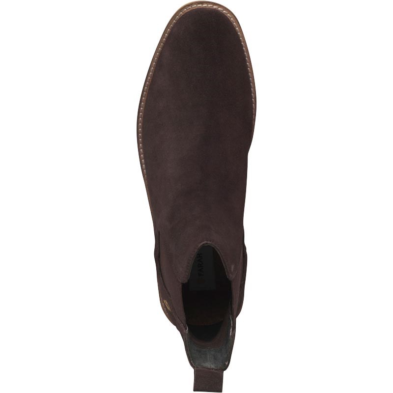 Buy Farah Vintage Mens Kirk Chelsea Boots Suede Brown