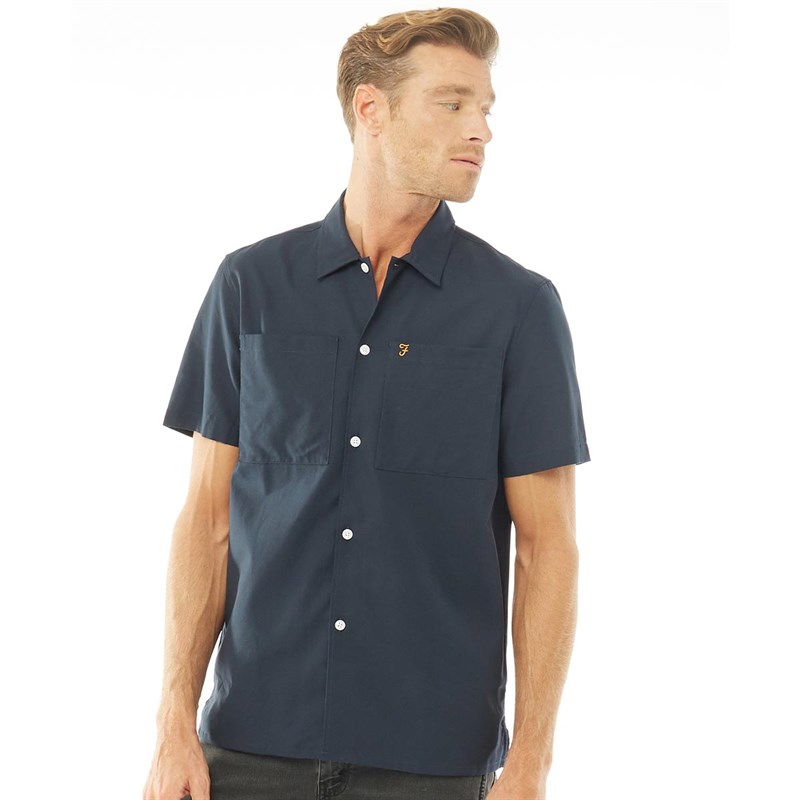 Buy Farah Vintage Mens Dewey Casual Overshirt True Navy