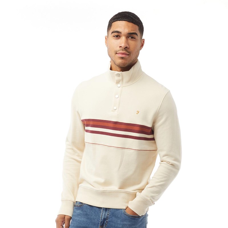 Buy Farah Vintage Mens Segundo Long Sleeve Sweatshirt Cream