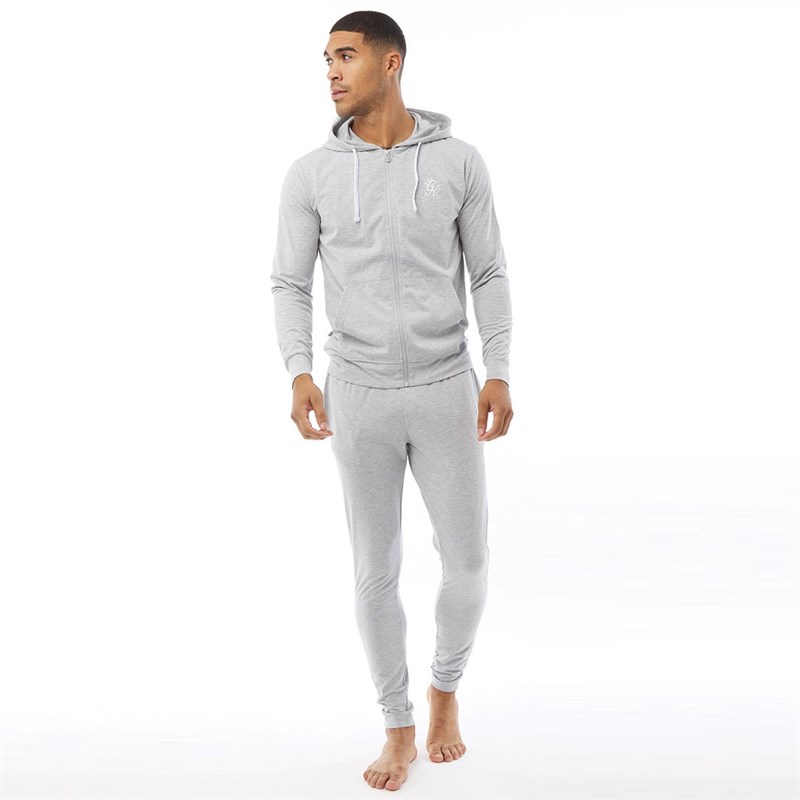 Buy Gym King Mens Lightweight Lounge Zip Through Hoodie Grey Marl