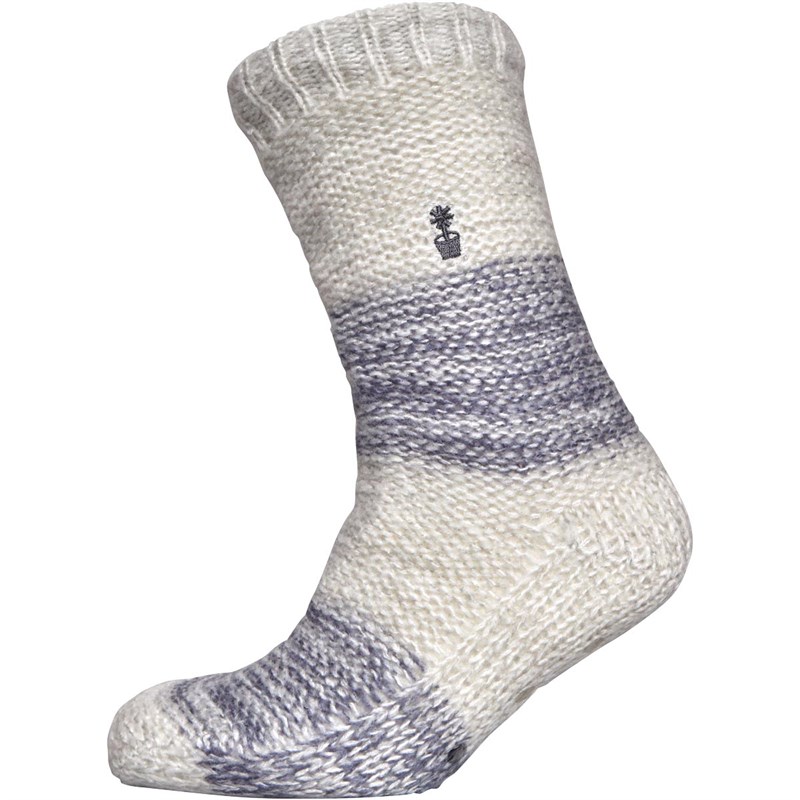 Buy Green Treat Womens Fleece Lined Block Slipper Socks Stripe