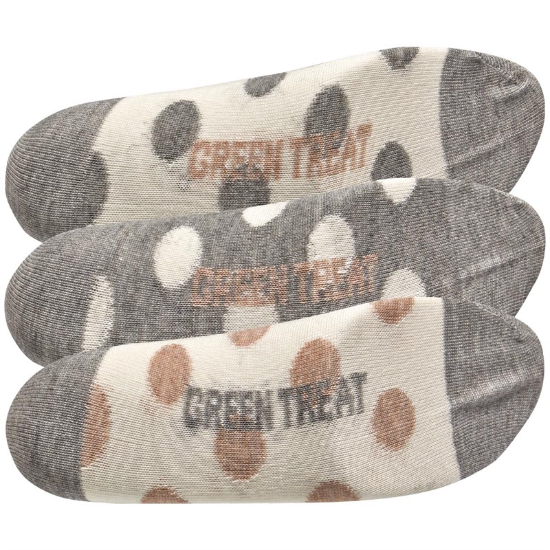 Buy Green Treat Womens Three Pack Oversized Ankle Socks Spot Gold