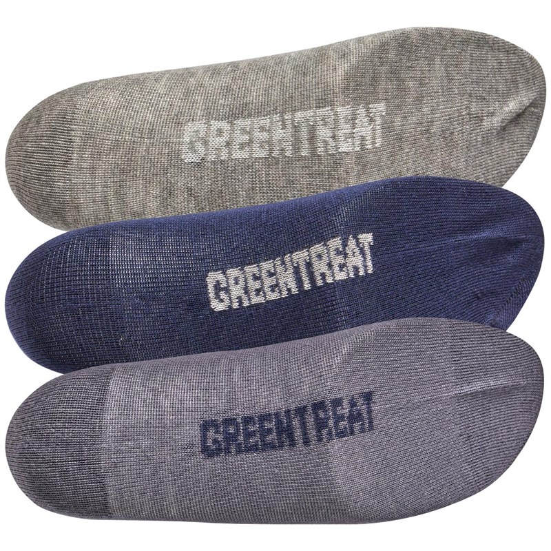 Buy Green Treat Womens Three Pack Multi Stripe Ankle Socks Grey White Lurex