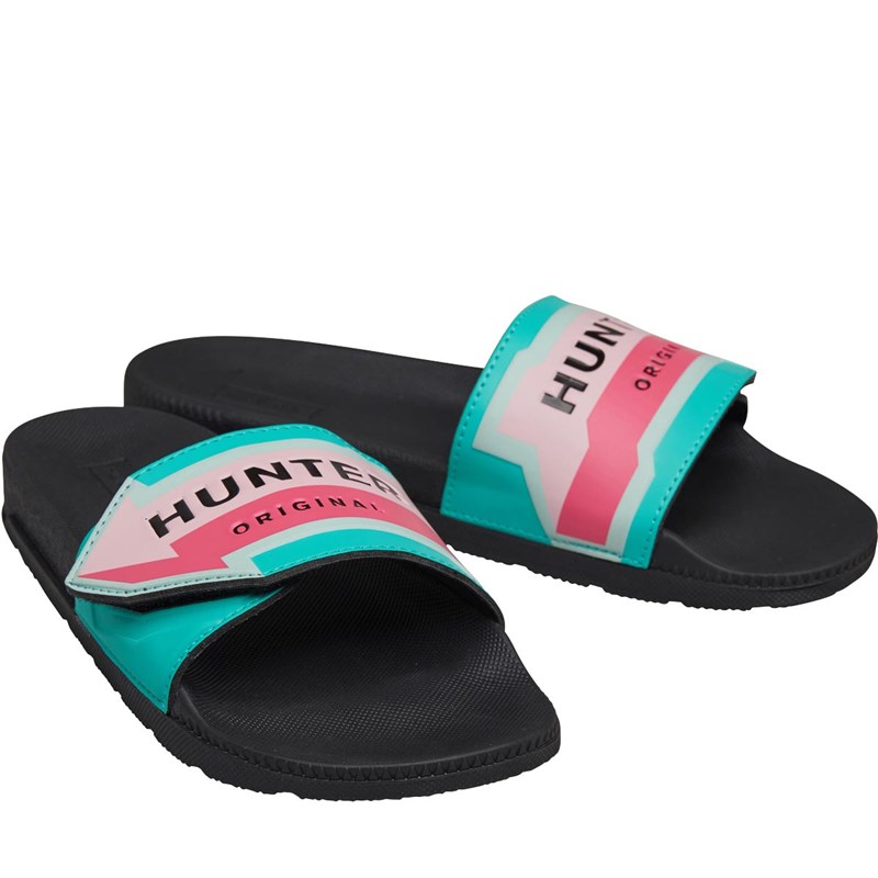 Buy Hunter Original Womens Adjustable Slide Arrow Print Slides Ocean Swell