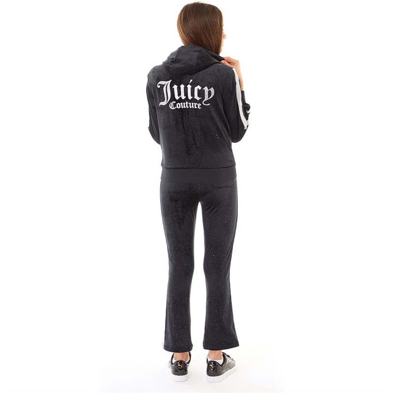 Buy Juicy Couture Girls Glitter Stripe Velour Zip Through Tracksuit Jet