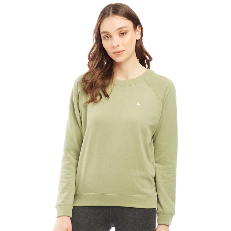 Buy Jack Wills Womens Hardboard Raglan Crew Sweatshirt Green