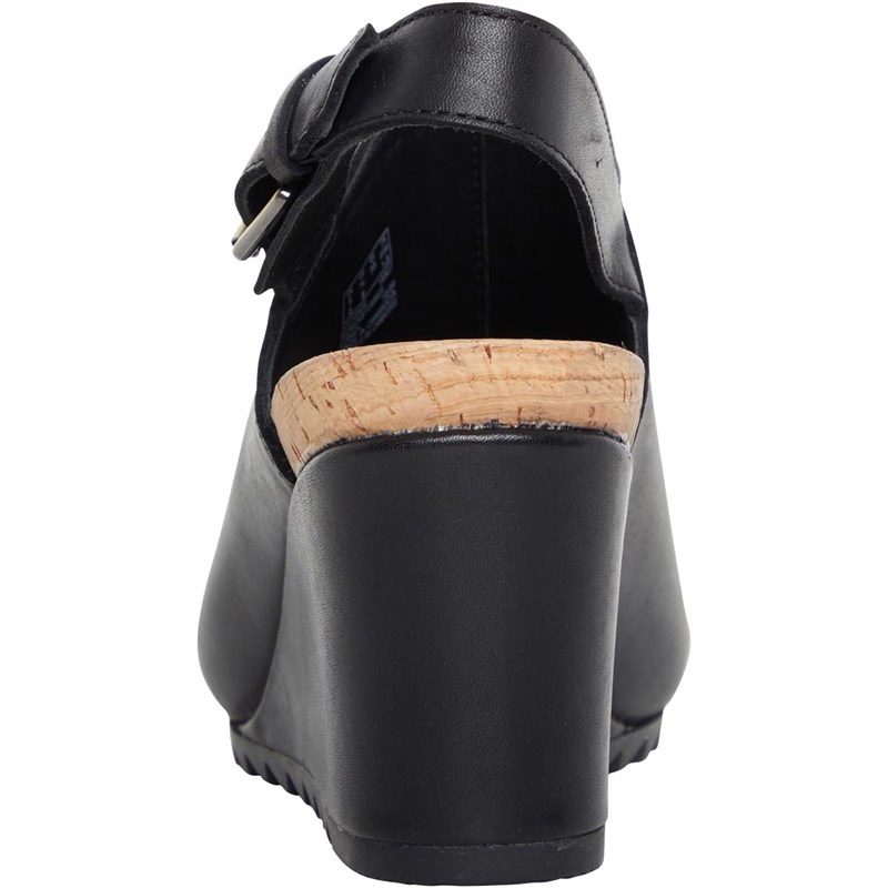 Buy Clarks Womens Flex Stitch Leather Wedge Sandals Black