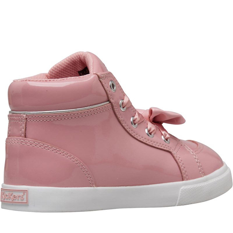 Buy Kickers Infant Girls Tovini Bow Lace Patent Boots Light Pink