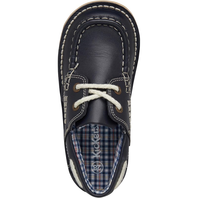 Buy Kickers Infant Boys Kick Boatee Leather Boots Navy