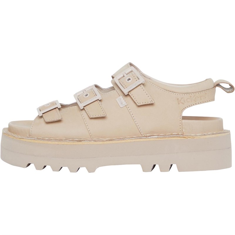 Buy Kickers Womens Knox Lo Buckle Leather Sandals Beige