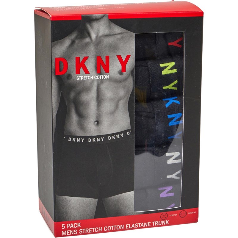 Buy DKNY Mens Scottsdale Five Pack Trunks Black