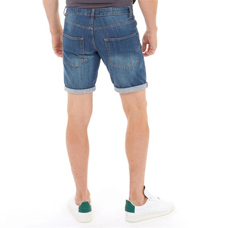 Buy Kangaroo Poo Mens Stretch Denim Shorts Vintage Wash