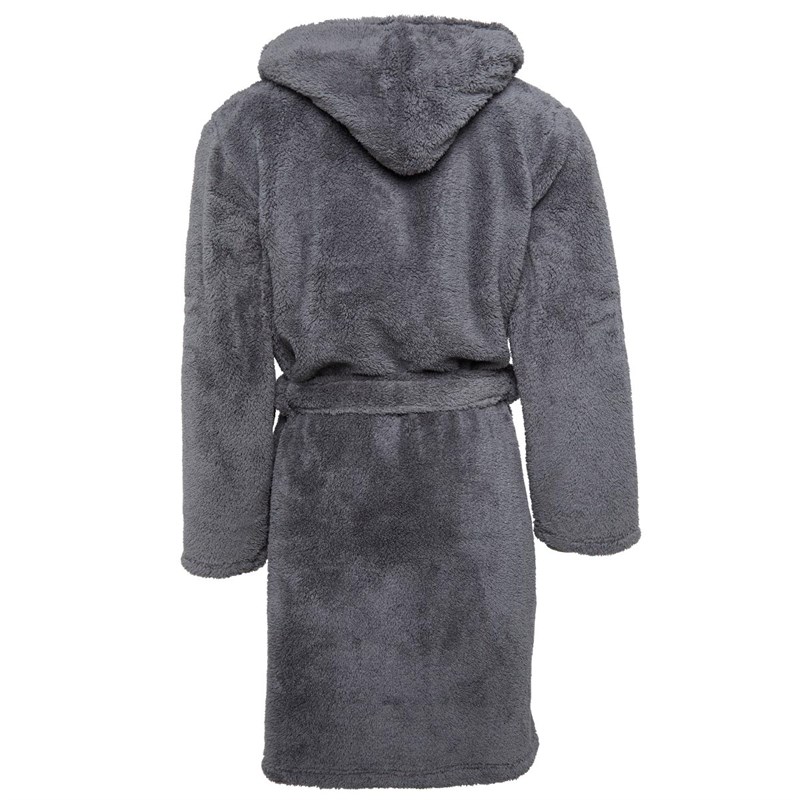 Buy Kangaroo Poo Mens Hooded Wellsoft Robe Charcoal