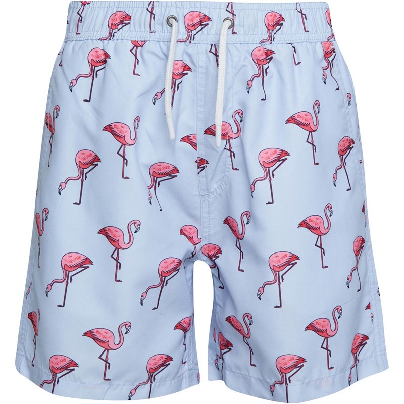 Buy Kangaroo Poo Boys Flamingo Print Swim Shorts Blue/Multi