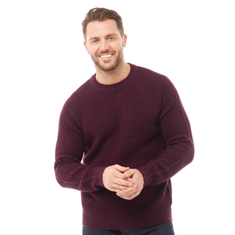 Buy Kangaroo Poo Mens Crew Neck Sweater Burgundy