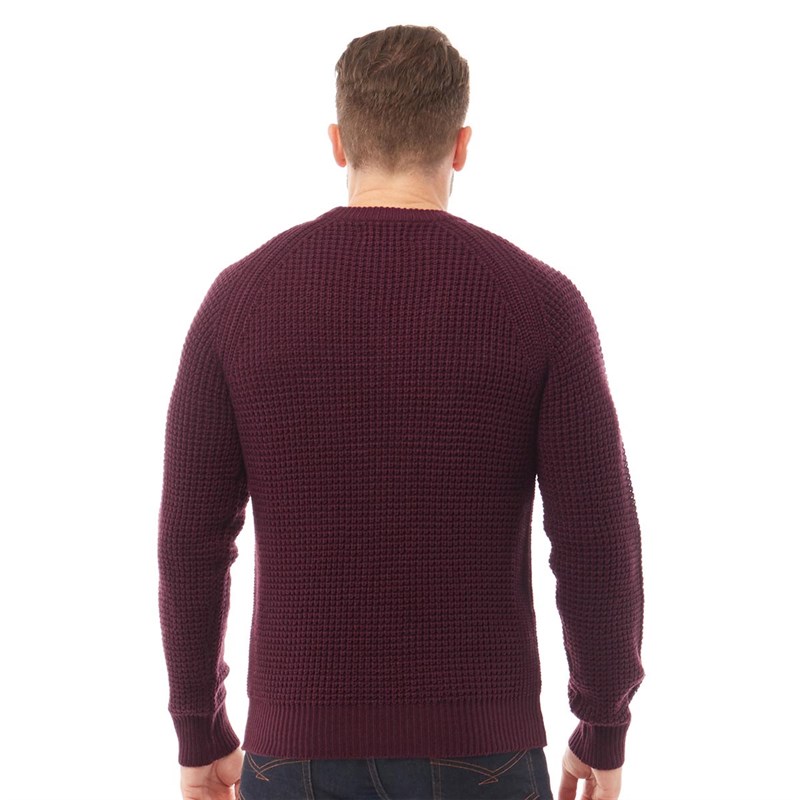 Buy Kangaroo Poo Mens Crew Neck Sweater Burgundy