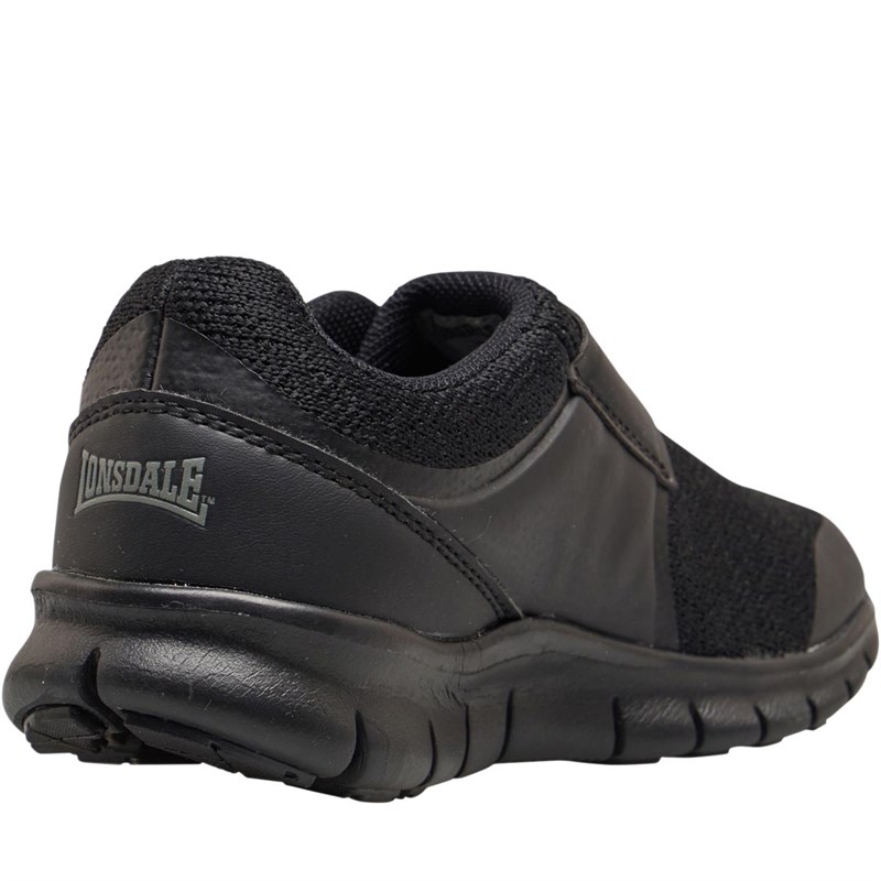 Buy Lonsdale Boys Lima Velcro Trainers Black/Black