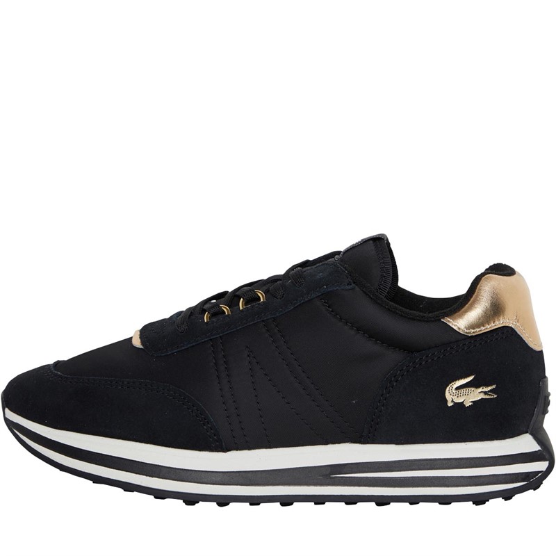 Buy Lacoste Womens LSpin Trainers Black/Gold