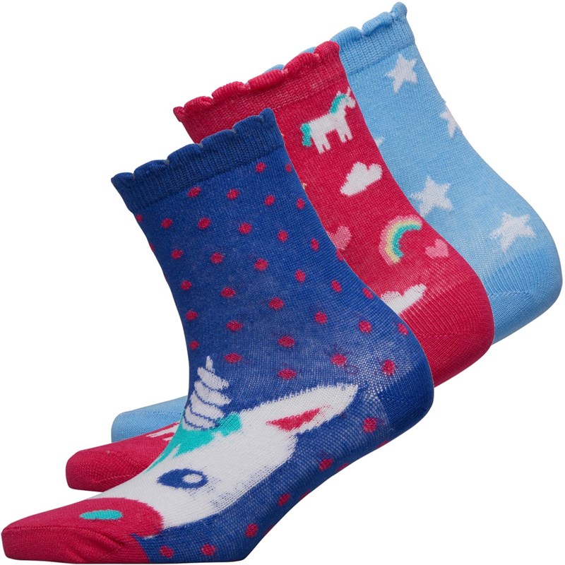 Buy Lovestruck Girls Three Pack Socks Unicorn Brights Pink