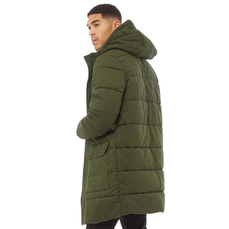 Buy Lyle And Scott Vintage Mens Wadded Longline Jacket A01 Olive