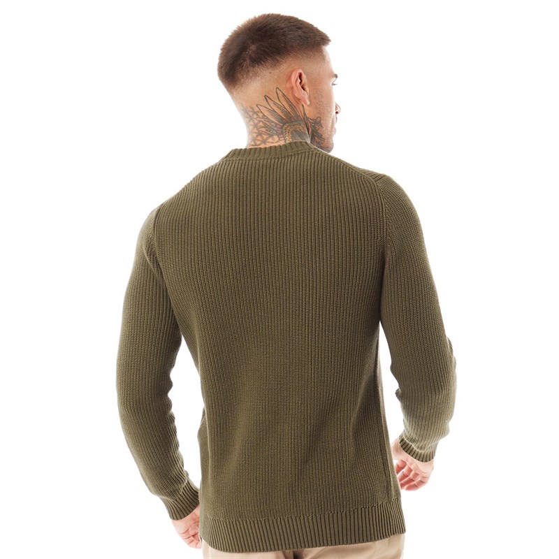 Buy Lyle And Scott Vintage Mens Rib Knit Jumper Trek Green