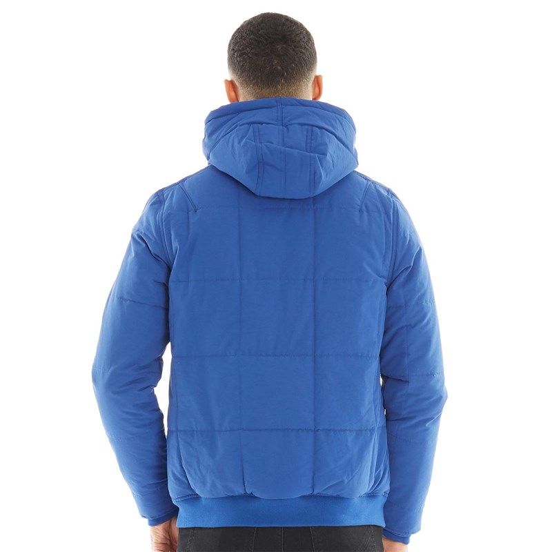 Buy Lyle And Scott Vintage Mens Wadded Hooded Bomber Jacket Duke Blue