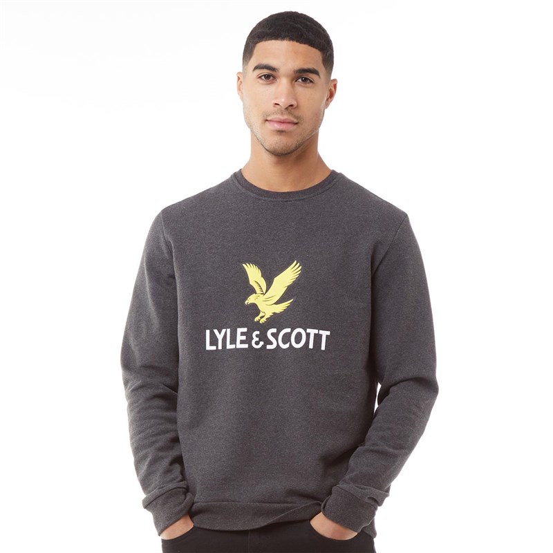 Buy Lyle And Scott Vintage Mens Logo Sweatshirt Charcoal Marl