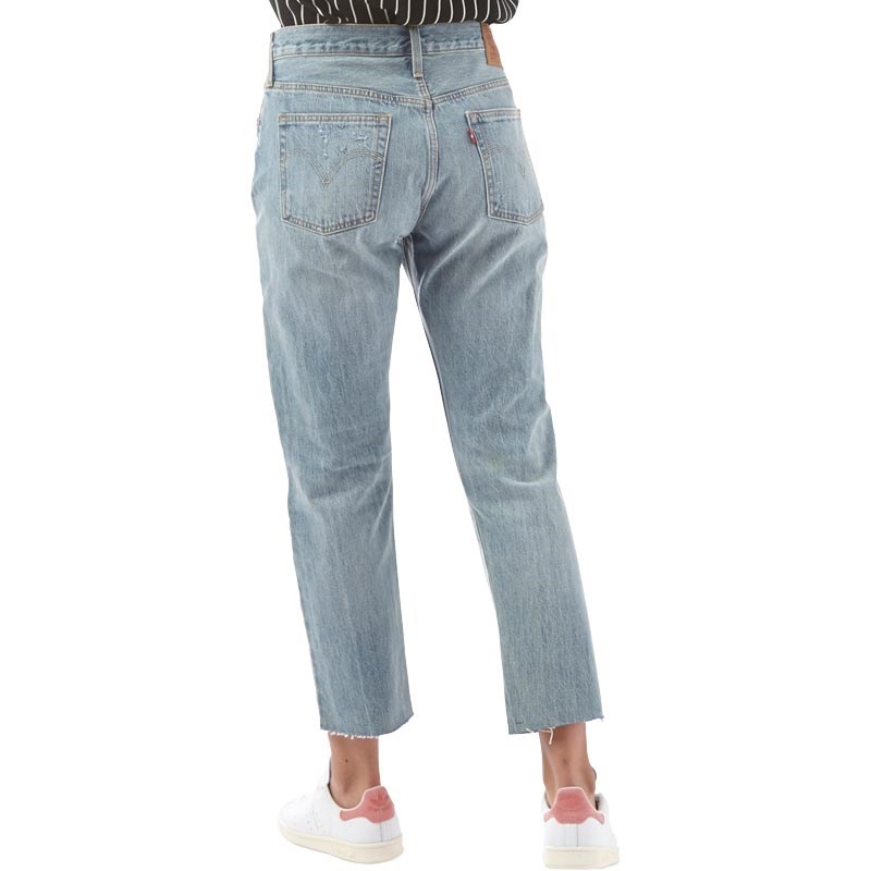 Buy Levi's Womens 501 Ct Ripped Straight Fit Jeans Fancy Free