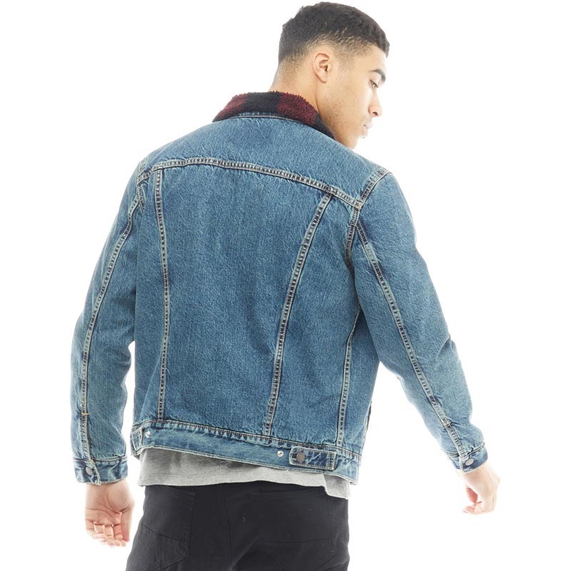 Levi's Herren Type 3 Sherpa Trucker Jeansjacke Mittelblau