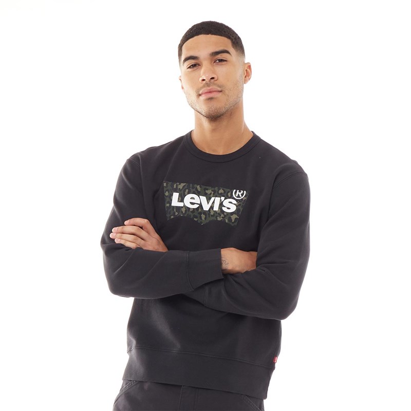 Buy Levi's Mens Graphic Crew B Sweatshirt Mineral Black