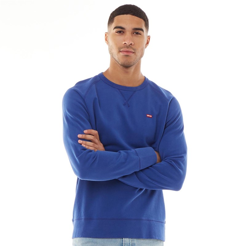 Buy Levi's Mens Chest Logo Crew Neck Sweatshirt Sodalite Blue