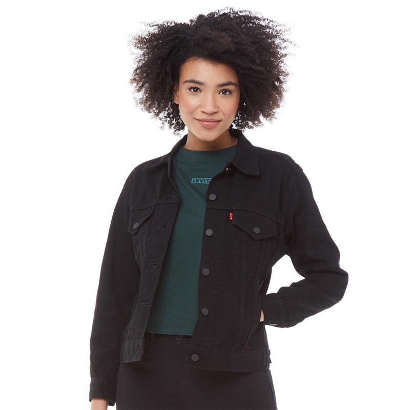 Buy Levi's Womens ExBoyfriend Trucker Jacket Forever Black