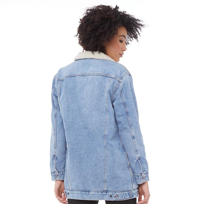 Buy Levi's Womens New Length Sherpa Trucker Jacket Clean Break Trucker