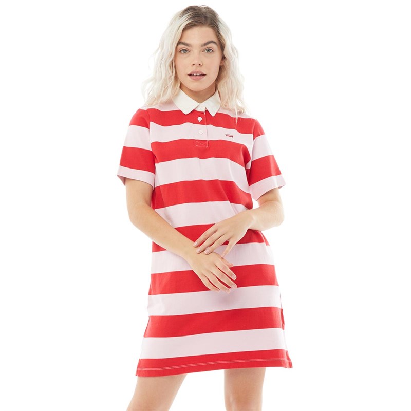 Buy Levi's Womens Short Sleeve Rugby Dress Polo Pink Lady
