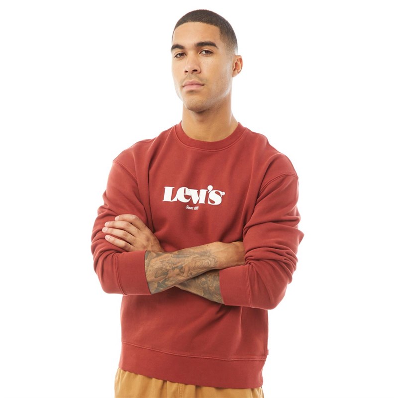 Buy Levi's Mens Relaxed Graphic Crew Sweatshirt Madder Brown