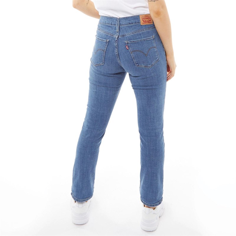 Levi's Dames 314 Shaping Straight jeans Blauw