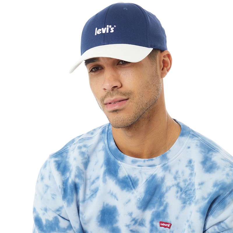 Buy Levi's Mens Poster Logo Flexfit Cap Navy Blue