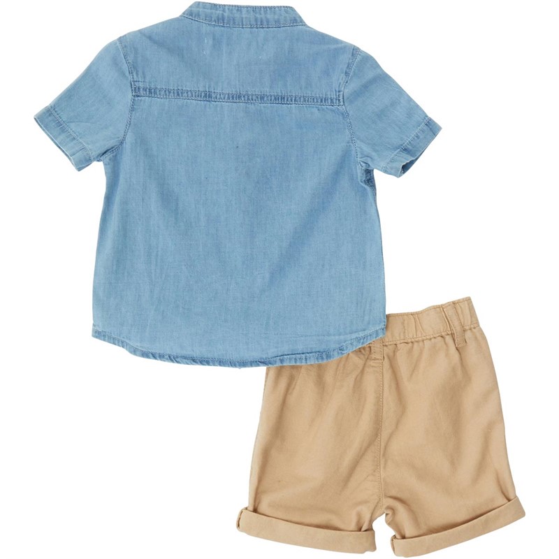 Buy MINOTI Boys Oxford Shirt And Chino Shorts Blue Stone
