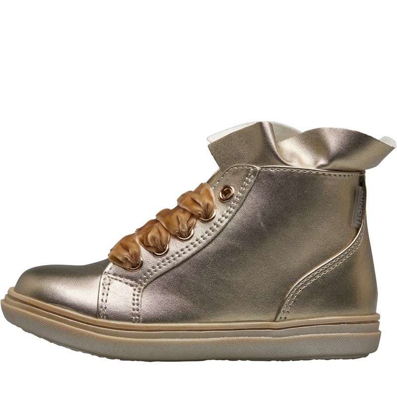 Buy MINOTI Infant Girls Gold Metallic High Top Shoes Gold