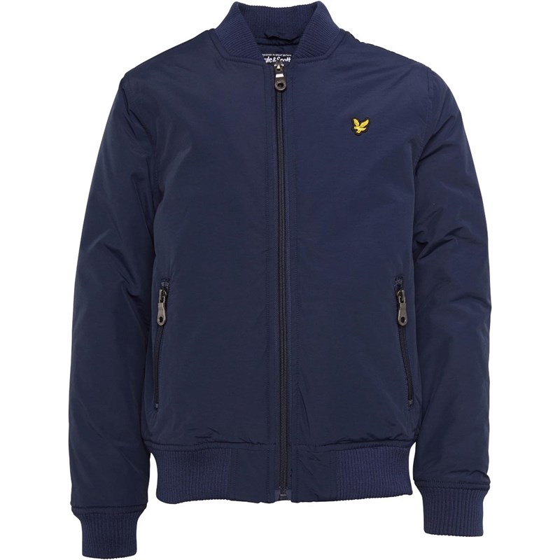 Buy Lyle And Scott Junior Wadded Bomber Jacket Navy Blazer