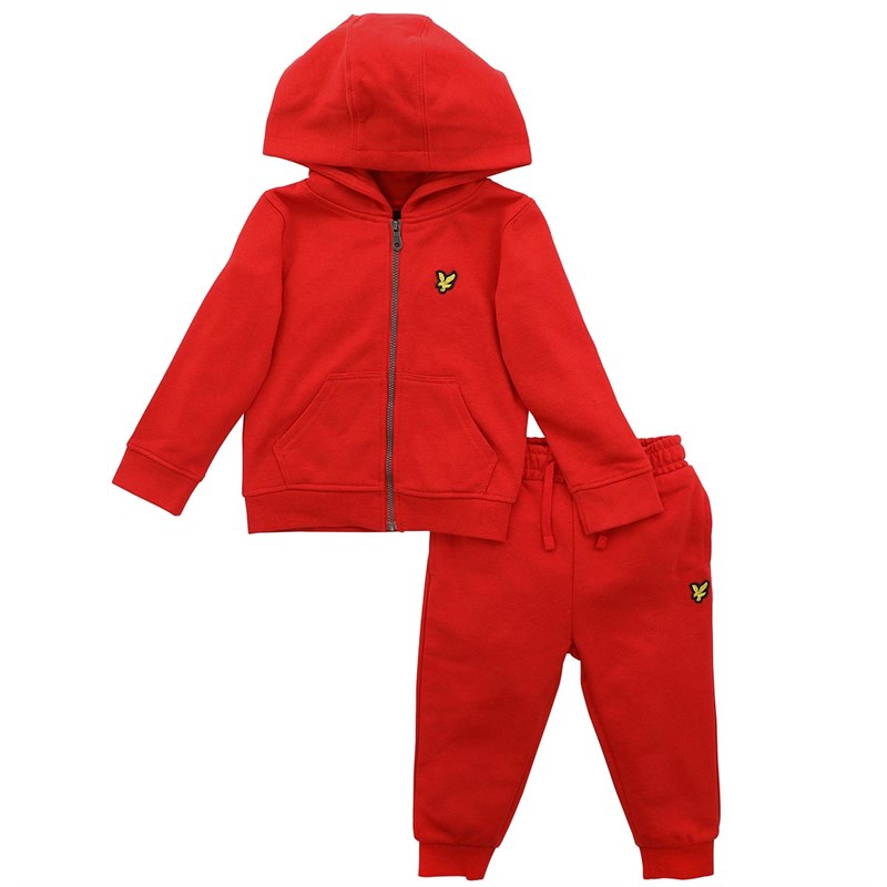 Buy Lyle And Scott Infant Zip Hoodie And Sweat Pants Set Barbados Cherry