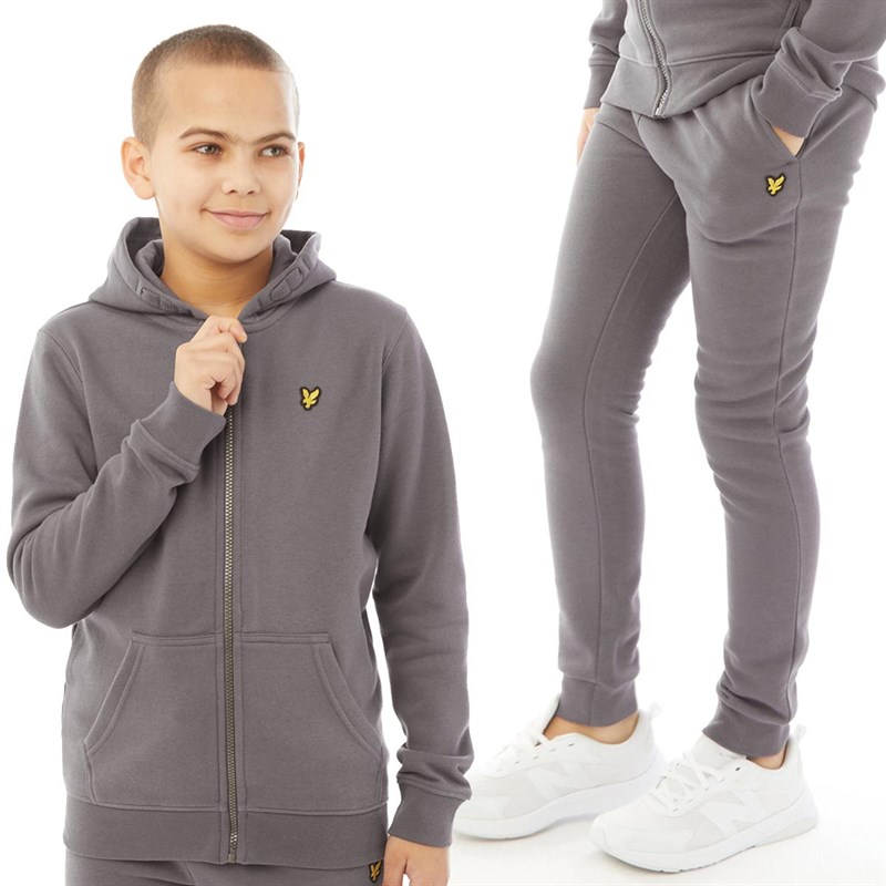 Buy Lyle And Scott Boys Zip Tracksuit Set Pelican Grey